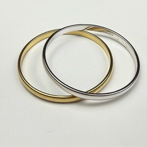 Monet Silver/Gold Tone Bangle Set Size S